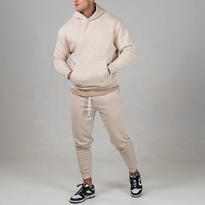 ชุดวอร์มกางเกง2ชิ้นสำหรับผู้ชาย, ชุดวอร์มผ้าฟลีซทรงหลวมโอเวอร์ไซส์ - Product Image 1