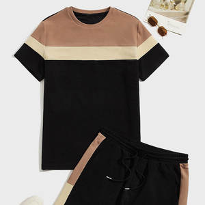 Ensemble short deux pièces en coton 100% respirant pour homme, taille plus, style décontracté de haute qualité pour l'extérieur, style streetwear - Product Image 5