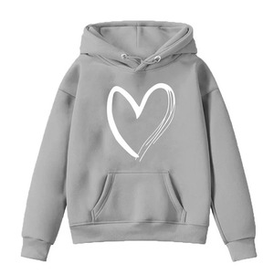 เสื้อสเวตเชิ้ตมีฮู้ดสำหรับเด็กผู้หญิง ผ้าโพลีเอสเตอร์ สวมใส่สบาย ทรงปกติ ลายพิมพ์ มีกระเป๋า ดีไซน์เรียบง่าย - Product Image 5