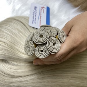 Extensiones de cabello Remy de alta calidad Genius Weft 100% Paquetes de cabello humano Virgen Extensiones de cabello de trama a mano de fábrica de Vietnam - Product Image 1