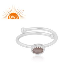 Anillo de piedras preciosas de luna de Chocolate Natural de Plata de Ley 925, joyería personalizada para mujer, regalo para ella - Product Image 3