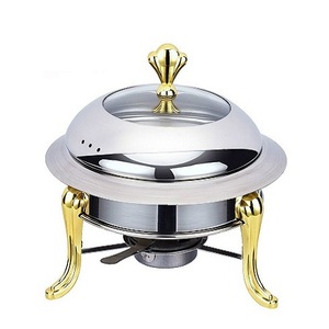 Plat à réchaud de qualité supérieure en cuivre et acier inoxydable avec support et poignées en laiton à vendre - Product Image 3