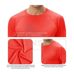Vêtements de sport en gros personnalisés Rash Guard pour hommes Respirant Gym Manches longues T-shirt de course ajusté Col rond Séchage rapide Performance - Product Image 6