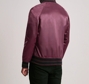 Blouson aviateur en toile ample d'inspiration vintage pour unisexe avec logo à glissière sur le devant imperméable et coupe-vent - Product Image 6