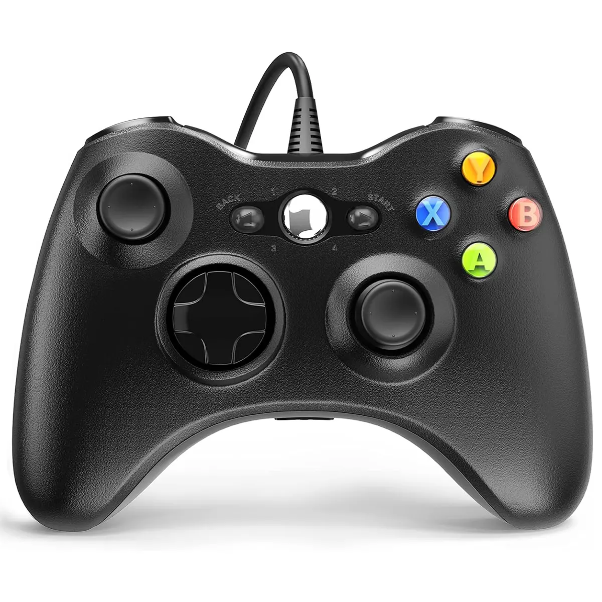 Controlador con cable para Xbox 360, Controlador de juego para 360 con Turbo de doble vibración para Xbox 360/360 Slim y PC