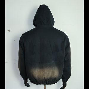 2026 Sweat à capuche streetwear personnalisé en coton épais et lourd, hiver, brodé, délavé soleil, délavé à l'acide, zippé, effet vieilli vintage - Product Image 2