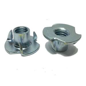 Zinc Plated 3 Prong <b>T</b>-<b>Nut</b> 1/4-20 X 7/16 (Tee <b>Nut</b>) Furniture Hardware - Product Image 1