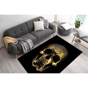 Golden <b>Skull</b> Rug, Loft Rug, <b>Skull</b> Rugs, Modern Rug, Salon <b>Decor</b> Rug,With Pile Soft Rug - Product Image 2