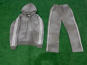 Ensemble de survêtement vintage pour homme avec fermeture éclair, survêtement d'hiver, lavage à l'acide, poids lourd, uni, survêtement personnalisé - Product Image 2