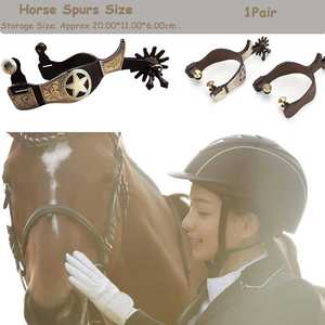 Éperon de Cowboy occidental antique en acier inoxydable équitation équestre éperon avec tourne produits de cheval en laiton - Product Image 2