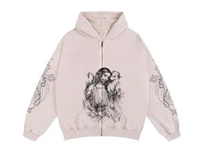 Custom Vintage <b>Men</b> Cotton Distressed Acid-Washed <b>Jacket</b> Hooded Zipper Bomber Metal Zipper & Pockets <b>jacket</b> for <b>men</b> - Product Image 6