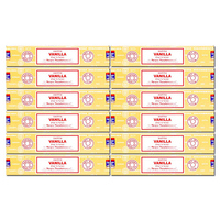 Bâtonnets d'encens à la vanille Satya Nag Champa, 12 paquets x 15 grammes, décoration spirituelle anti-stress et décoration de méditation