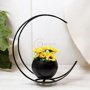 Jardinières et pots de fleurs de table en fer en métal enduit de poudre de couleur noire les plus vendus - Product Image 5