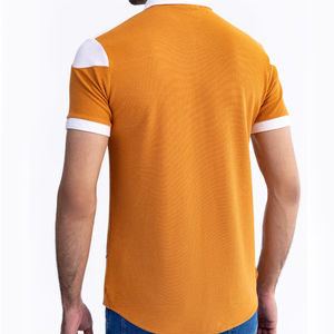 Chemise d'été en popeline de coton moutarde décontractée personnalisable pour hommes 100% Bouton imprimé respirant anti-rétrécissement écologique - Product Image 4
