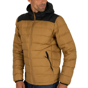 Custom Men's Casual Style Hooded Stand Collar Zipper Puffer Jacket Thick <b>Bubble</b> <b>Coat</b> Winter Season Letter Pattern Canvas Fabric - Product Image 2