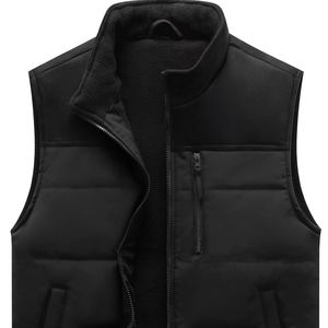 Gilet matelassé en toile écologique imperméable pour homme avec logo personnalisé, léger, sans manches, chaud pour l'hiver, veste matelassée - Product Image 1