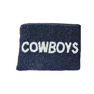 Stylish 'Cowboys' Gameday Beaded Coin Purse - Elevate Your Game Day Look with Team Spirit - Wholesale and Bulk Orders