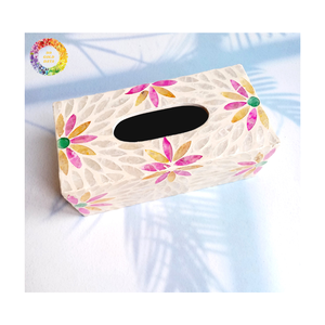 Boîte à mouchoirs rectangulaire en nacre, décoration de table, incrustation en nacre véritable, boîte à mouchoirs carrée et rectangulaire - Product Image 1