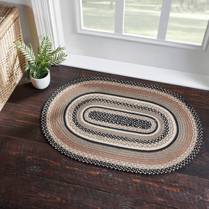 Tapis en jute tressé ovale, rayures dégradées vertes et beiges modernes, revêtement de sol en fibre naturelle durable en gros - Product Image 5