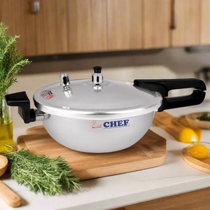 Olla a presión y vaporera de aluminio de 9 litros de la mejor calidad CHEF modelo 1205 con mango corto - Product Image 2