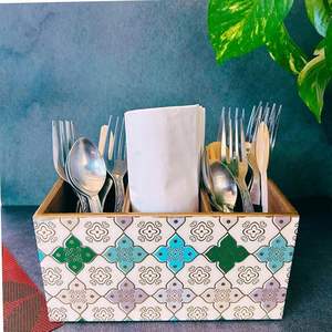 Printed Wooden <b>Utensil</b> Holder with Smooth Surface Low Cost <b>Kitchen</b> Stand Eco Safe Wooden Printed <b>Utensil</b> Holder - Product Image 5