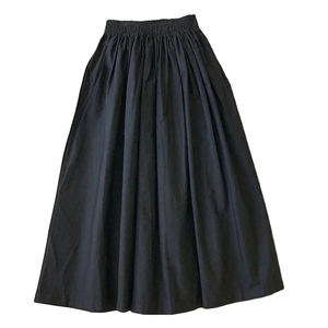 Jupe longue plissée vintage pour femme couleur unie élégante taille haute une ligne femme ange jupes - Product Image 5