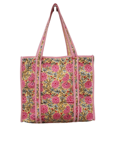 Sac fourre-tout matelassé en coton ATITHI ART, léger, doux, rembourré, écologique, réutilisable, fermeture éclair, emballé, pour le shopping, les voyages, le quotidien - Product Image 3