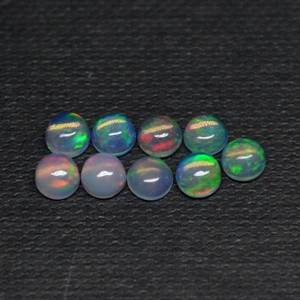 Multi Opale éthiopienne 3mm 4mm 5mm 6mm 7mm 8mm Pierre précieuse ronde Multi Flashy Cabochon fait main Taille calibrée pour la fabrication de bijoux - Product Image 1