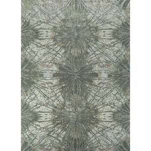 Alfombra Kavi Verde de Lana y Seda de Bambú Anudada a Mano, Diseño Teoría del Caos, 10 mm de Grosor, Rectangular, para Hogar, Dormitorio, Pasillo, Modelo Esk-400 - Product Image 1