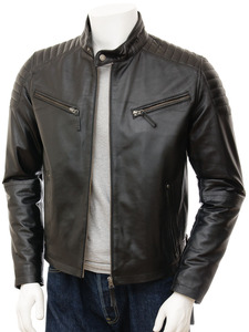 Veste en cuir pour homme en peau de mouton véritable première couche, design personnalisé OEM 2025, imperméable, respirante, écologique, style streetwear - Product Image 4