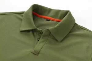 Jersey de secado rápido para hombre, camisas tácticas de manga larga de verano de talla grande 100% de algodón, transpirable, ajustado, elástico, liso, vuelto hacia abajo - Product Image 4