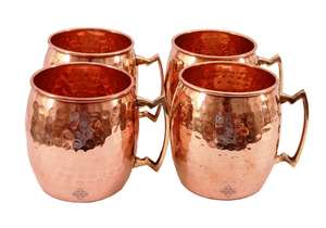 Pure copper <b>tumbler</b> with antique hammered finish traditional Indian art inspired perfect for wellness lifestyle - Product Image 4