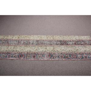 Alfombra Turca Vintage de 2,2x7,7 pies, Alfombra de Pasillo, Alfombra Persa Azul - Product Image 3