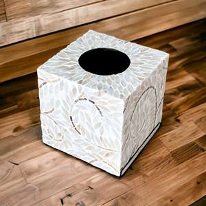 Porte-boîte à mouchoirs en tissu incrusté d'os de luxe fait à la main vente en gros de l'Inde pour la décoration de table - Product Image 6