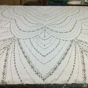 Zari Work Fabric for Elegant Evening <b>Dresses</b> Intricate Detail and Luxurious Appeal - Product Image 1