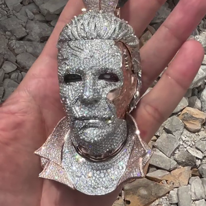Tùy chỉnh 3D nhân vật Mặt dây chuyền | đầy đủ đá ra | 925 Sterling Bạc | vvs moissanite kim cương | hip hop đồ trang sức - Product Image 1