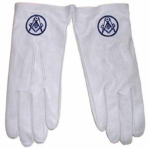 Gants en coton à ailes rabattues du Rite écossais maçonnique, 32e degré - Blanc (Taille unique) Pour les francs-maçons. Vêtements formels maçonniques - Product Image 6