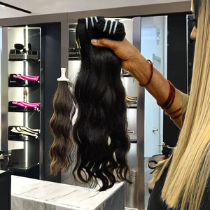 Unprocessed Human Hair Extension Whole Sale Price in Wholesale 12A Top Grade Indian Human Hair Waft - Product Image 1