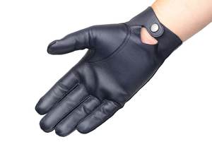 Gants en cuir non doublés pour hommes, fermeture classique à bouton-pression au poignet, gants de conduite confortables et élégants - Product Image 1