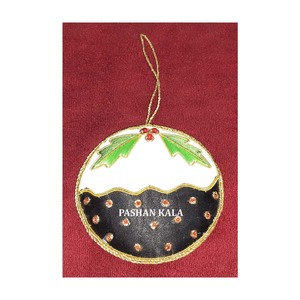 Producto colgante de Navidad Diseño exclusivo y modelo Golden Zari Work Bordado y adorno colgante de árbol de Navidad con cuentas - Product Image 1