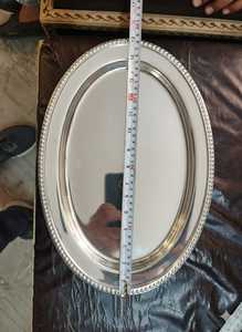 Plateau rectangulaire en argent, plateau de service en acier inoxydable pur, passe au lave-vaisselle, design de cuisine, mariage, restaurant, plats, assiettes - Product Image 6