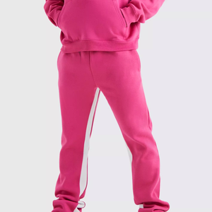 Nouveau design de ensemble de jogging 2 pièces pour hommes pantalon de survêtement évasé et survêtement à capuche ensemble de pantalons de survêtement empilés survêtements personnalisés - Product Image 3