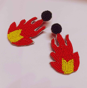 Pendientes colgantes de moda para mujer de diseñador, cuentas de semillas de ganchillo hechas a mano, joyería artificial multicolor, venta al por mayor - Product Image 4