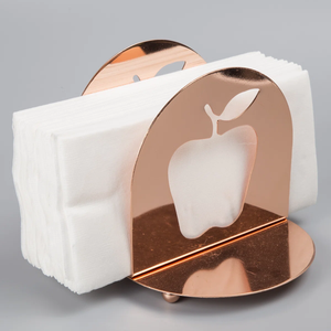 Servilletero de acero inoxidable con corte de diamante, organizador de acento de mesa, servilletero de mesa de lujo para el hogar, hoteles, restaurantes - Product Image 4