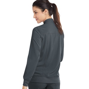 Chaqueta de calentamiento de enfermería atlética delgada para mujer Uniforme médico informal con cremallera Exfoliante elástico para uso hospitalario - Product Image 5