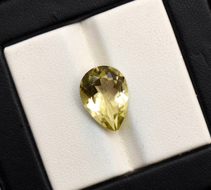 Pierre précieuse en quartz citron naturel de 14 x 10 mm, quartz citron jaune, taille poire, fabrication de bijoux, pierre précieuse en vrac de 4,60 carats pour bijoux - Product Image 6