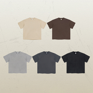 เสื้อยืดคอกลมฮิปฮอป100% ผ้าฝ้ายฟอกสีวินเทจ300กรัมซักกรดเฮฟวี่เวทพิมพ์ลายโอเวอร์ไซส์ DTG สำหรับผู้ชาย - Product Image 1