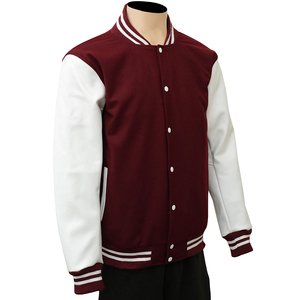 Producto de tendencia, chaquetas universitarias, cuello redondo, cuello personalizado, Impresión de logotipo, mangas completas, chaqueta de béisbol universitaria para hombres - Product Image 3