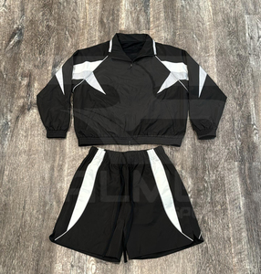 Conjunto de 3 Piezas: Chaqueta con Cremallera, Pantalones y Pantalones Cortos, 100% Nailon, Logotipo Personalizado, Chaqueta Cortavientos Extra Grande para Hombre - Product Image 4