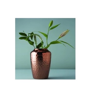 Ensemble de 2 vases à fleurs de table en laiton finition moderne pour la maison, l'hôtel, le mariage, design côtier - Product Image 4